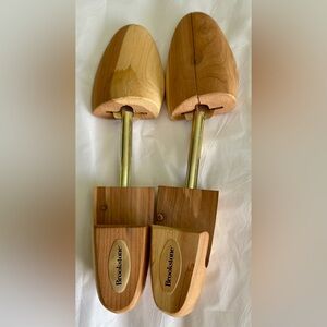 Brookstone Natural Wood Shoe Stretchers with Brass Name Plate Medium Cedar Wood